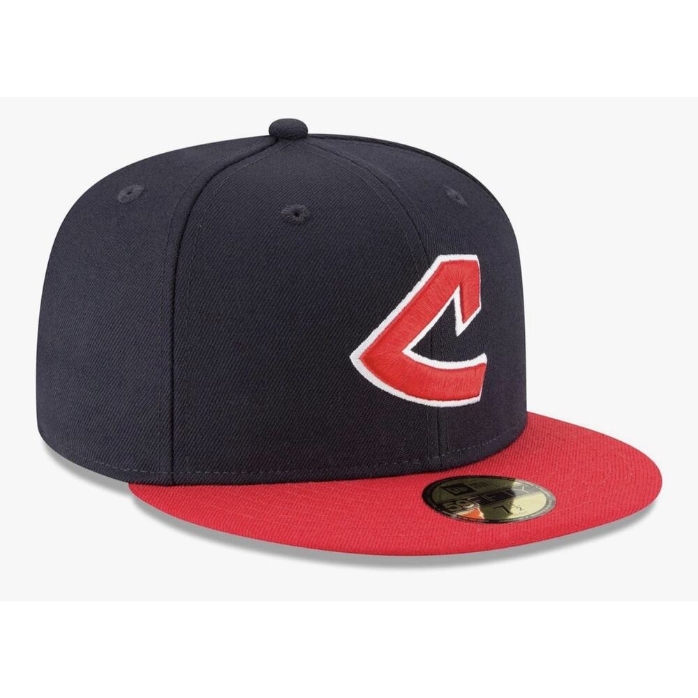 Men's New Era Navy Cleveland Indians Cooperstown Collection Wool 59FIFTY 6 7/8 - Picture 5 of 8